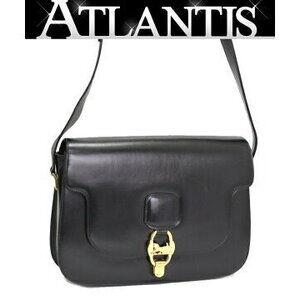 Celine Carriage Shoulder Bag Black Leather